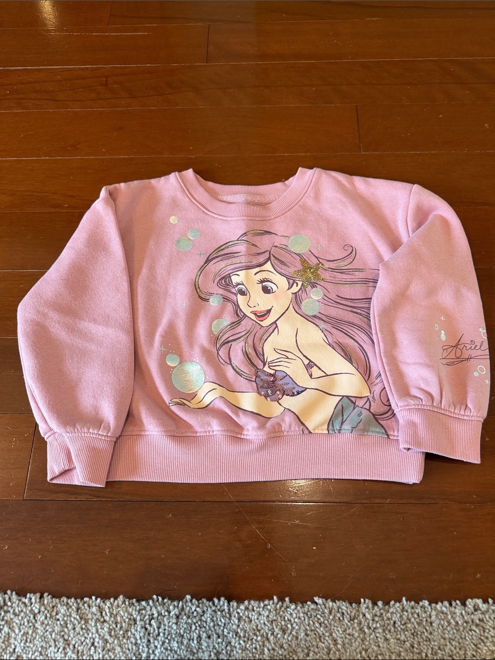 Pink Ariel Little Mermaid Graphic Sweatshirt Size 4